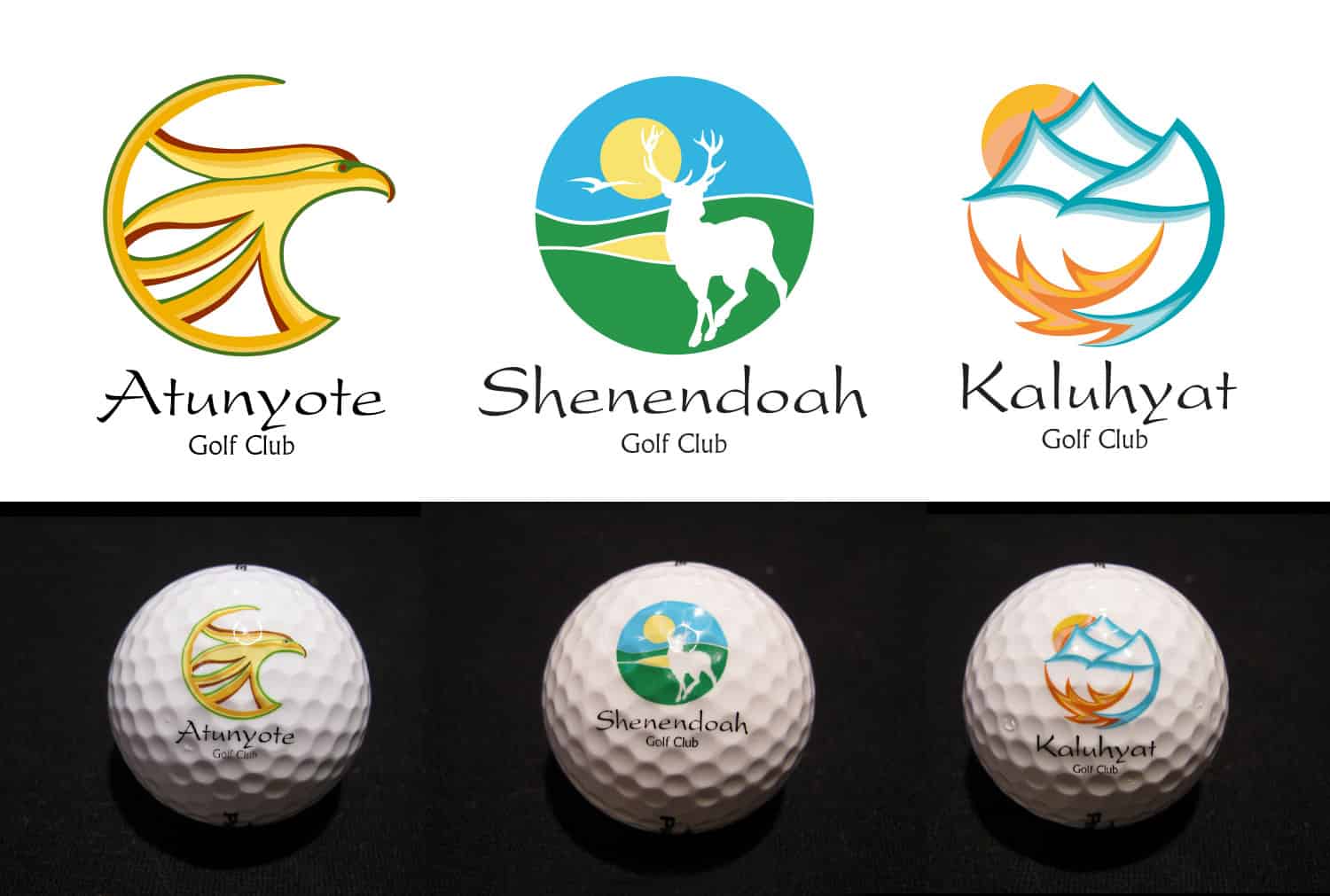 Golf club branded logos